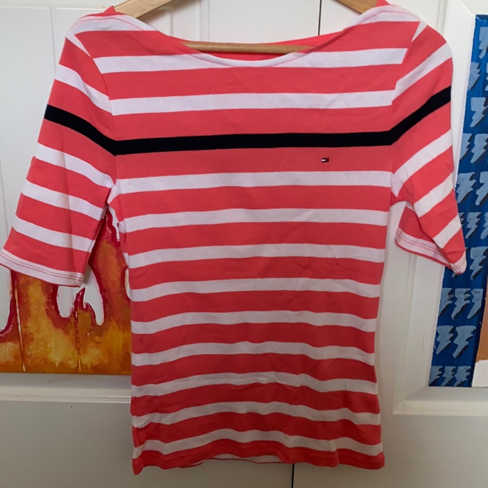 Striped pink tommy shirt